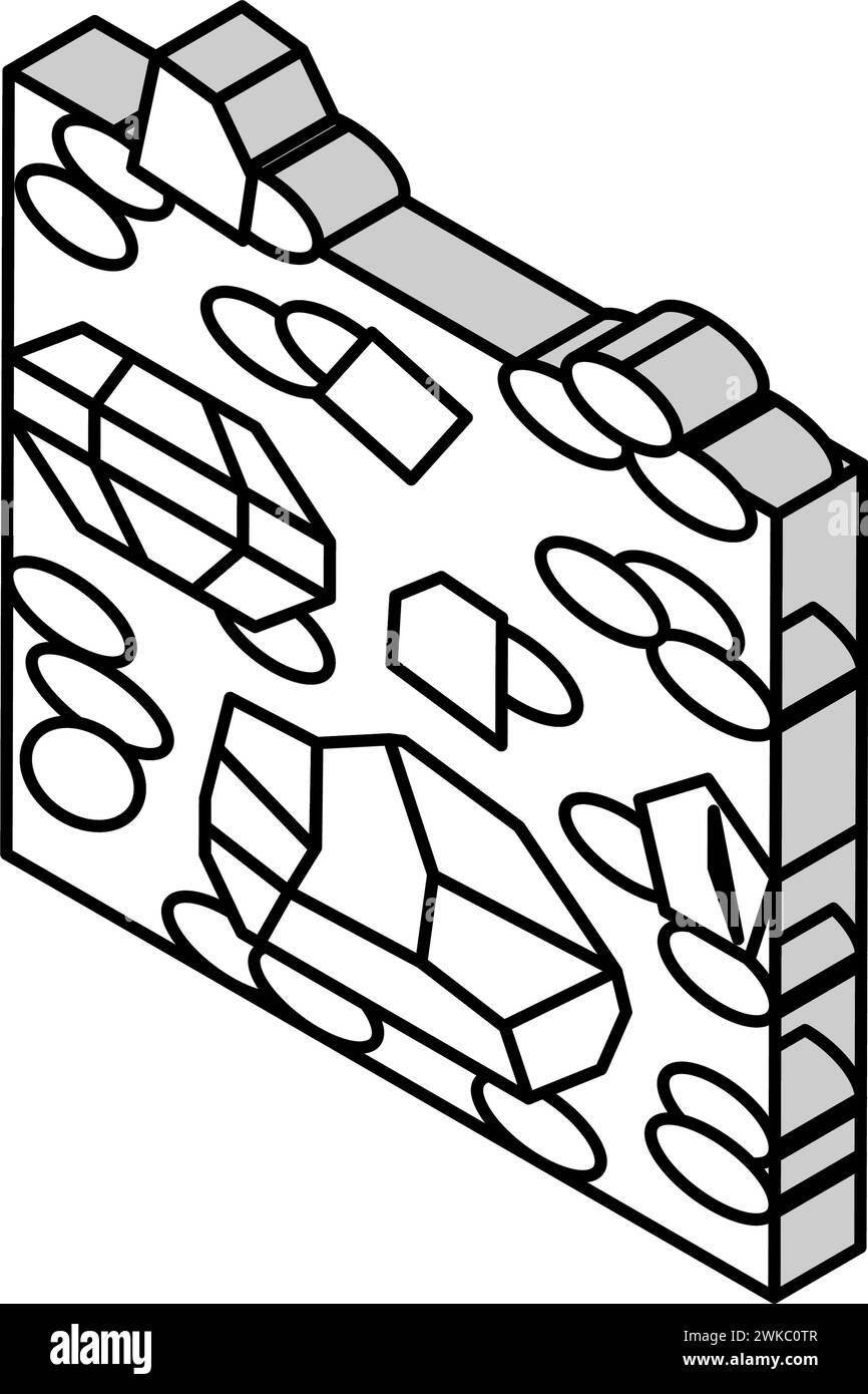illustration vectorielle d'icône isométrique de pierre de pierre de pierre de pierre de pierre Illustration de Vecteur
