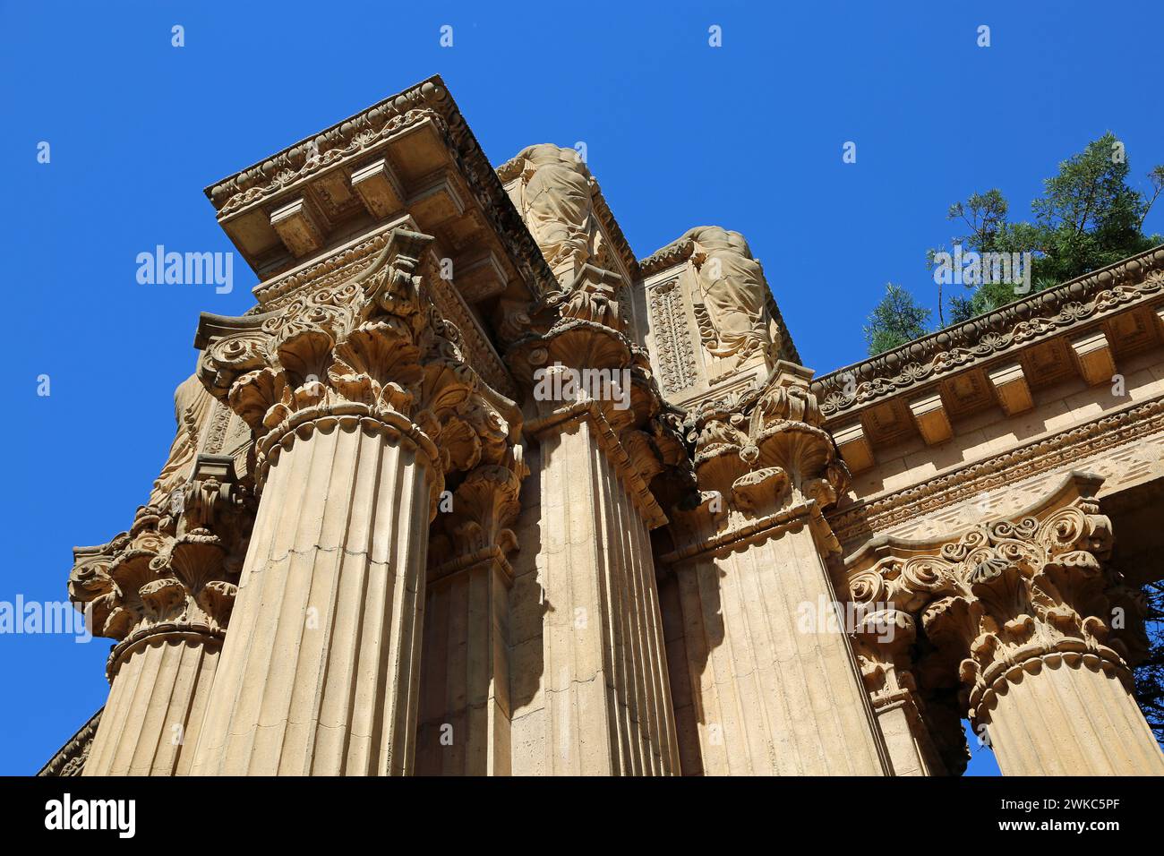 Colonne Corinthienne décoration - le Palais des Beaux-Arts, San Francisco Banque D'Images