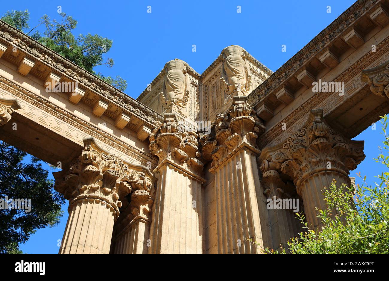Le coin de la colonnade - le Palais des Beaux-Arts, San Francisco Banque D'Images