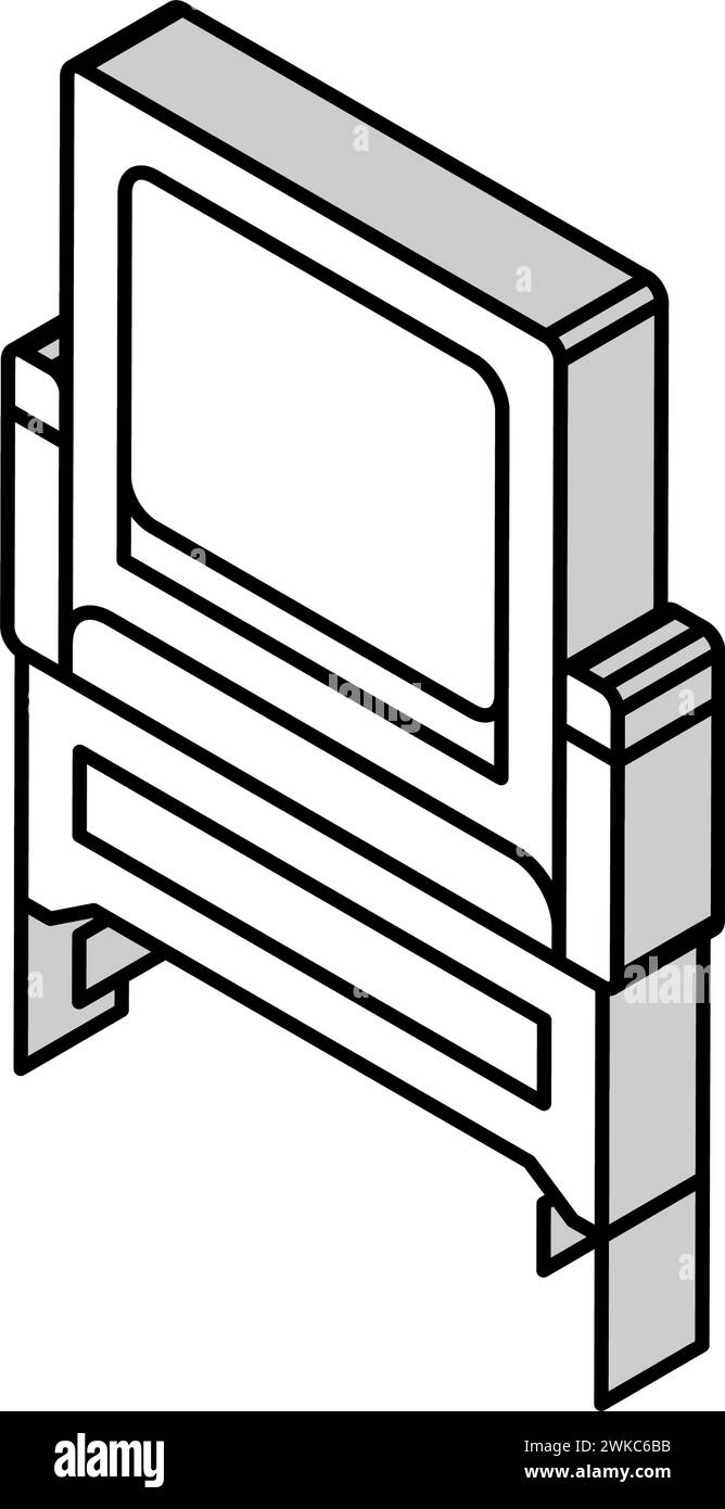 illustration vectorielle d'icône isométrique de chaise de patio en rotin Illustration de Vecteur