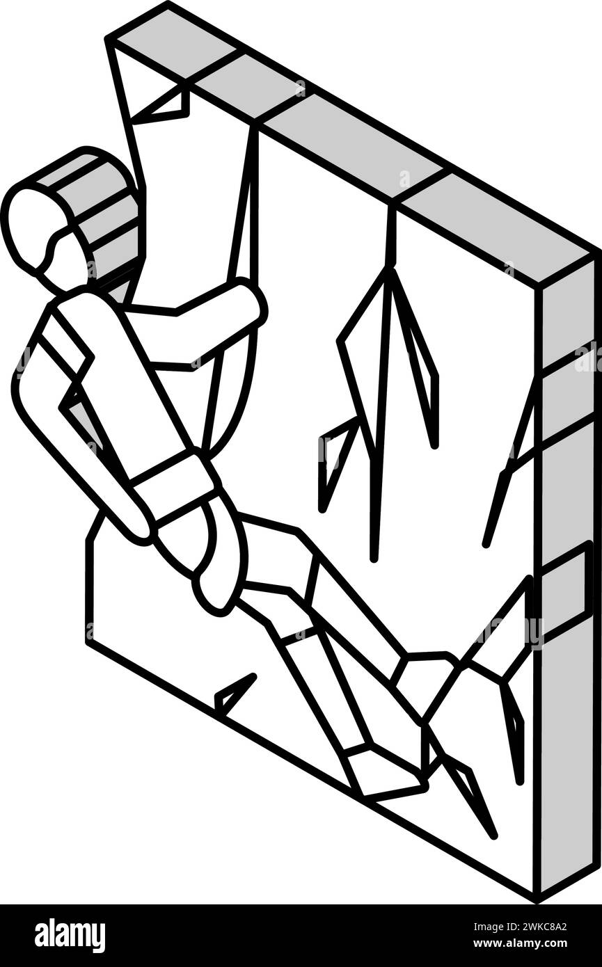 illustration vectorielle d'icône isométrique de sport extrême en rappel Illustration de Vecteur