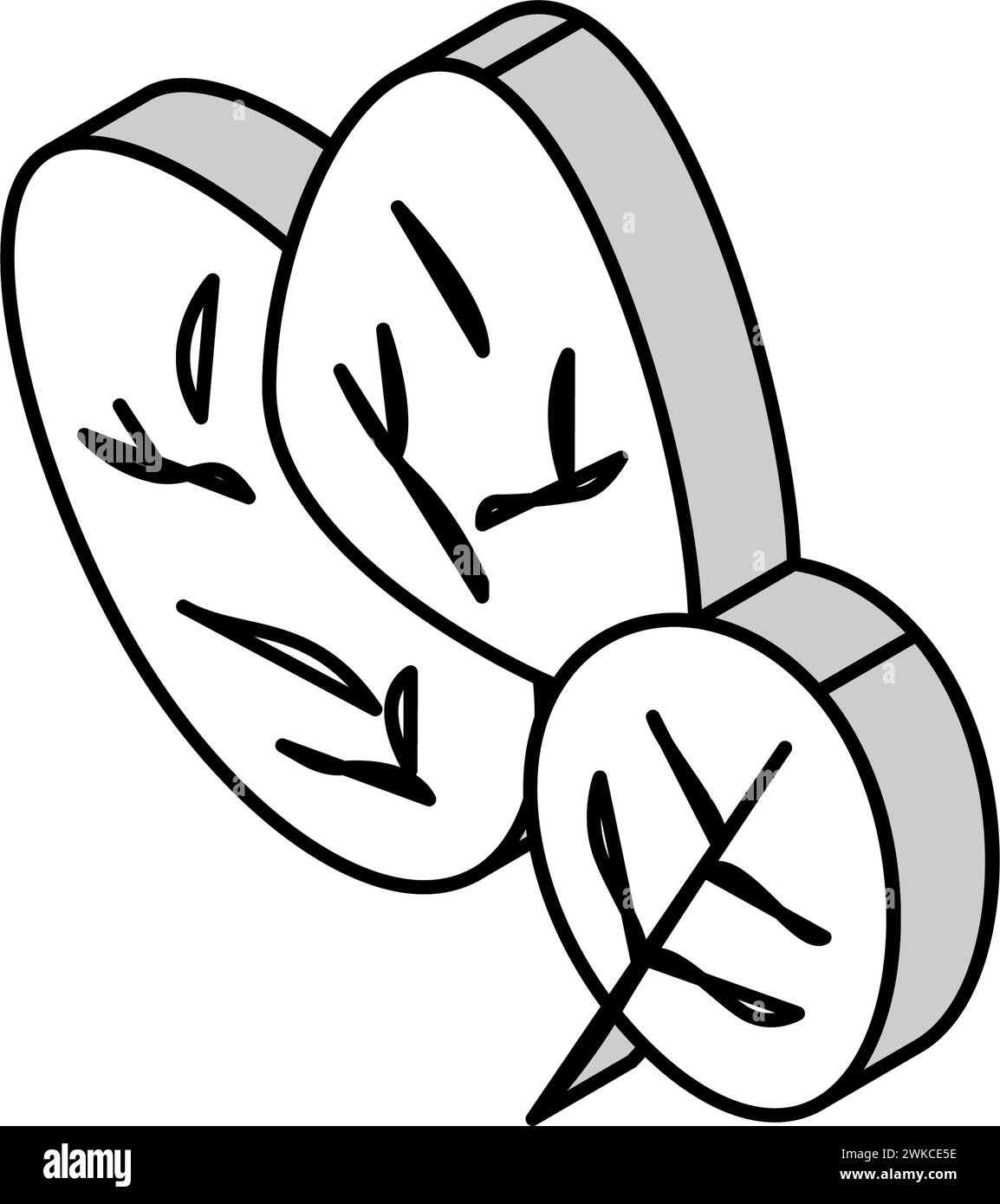 illustration vectorielle d'icône isométrique de plante d'épinard Illustration de Vecteur