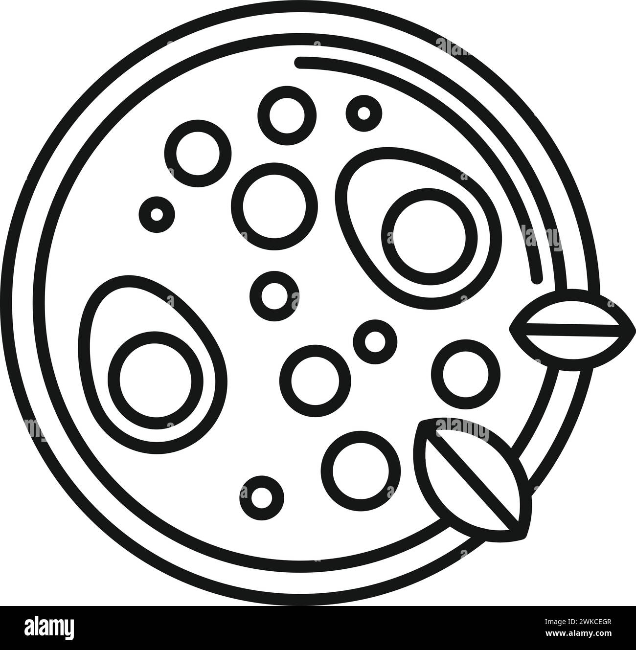 Vecteur de contour d'icône de soupe à la crème d'oeuf bouilli. Cuisine gastronomie. Potage culinaire Illustration de Vecteur