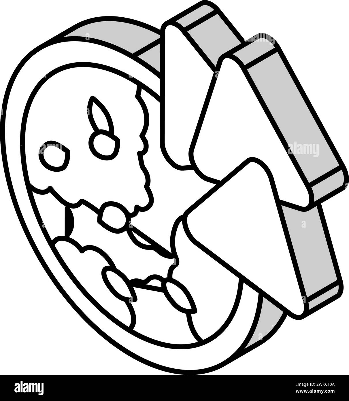 illustration vectorielle d'icône isométrique d'épinards dip Illustration de Vecteur