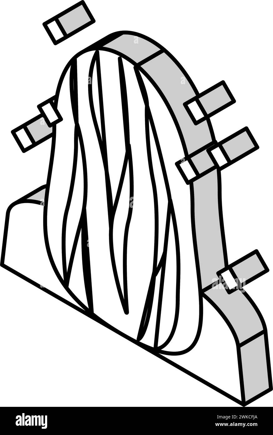 illustration vectorielle d'icône isométrique d'extensions de cheveux de couleur Illustration de Vecteur