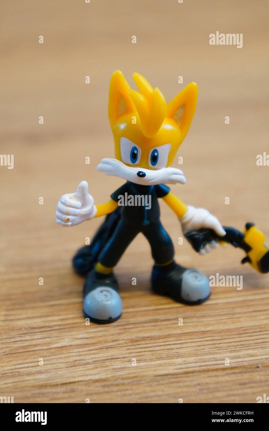 Gros plan d'une figurine de Sonic le hérisson Banque D'Images