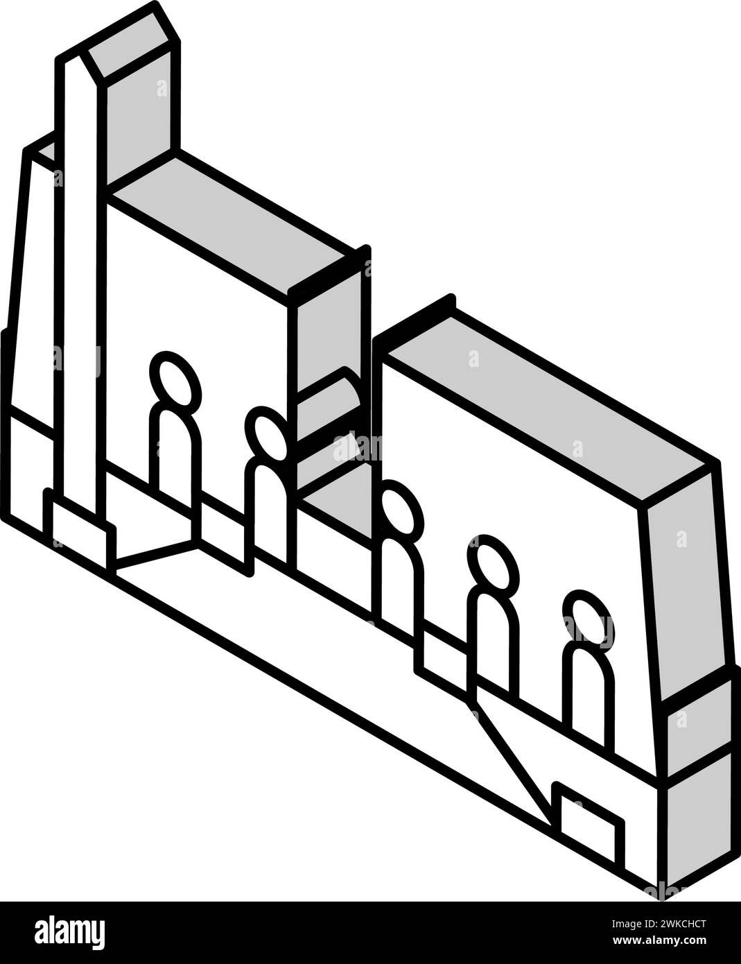 illustration vectorielle d'icône isométrique temple de louxor Illustration de Vecteur
