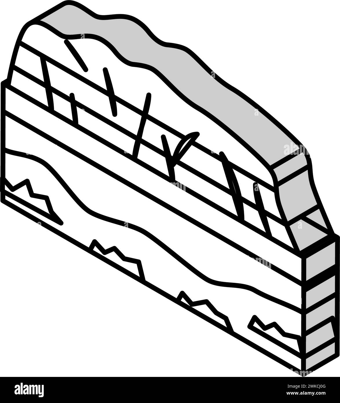 illustration vectorielle d'icône isométrique de montagne uluru Illustration de Vecteur