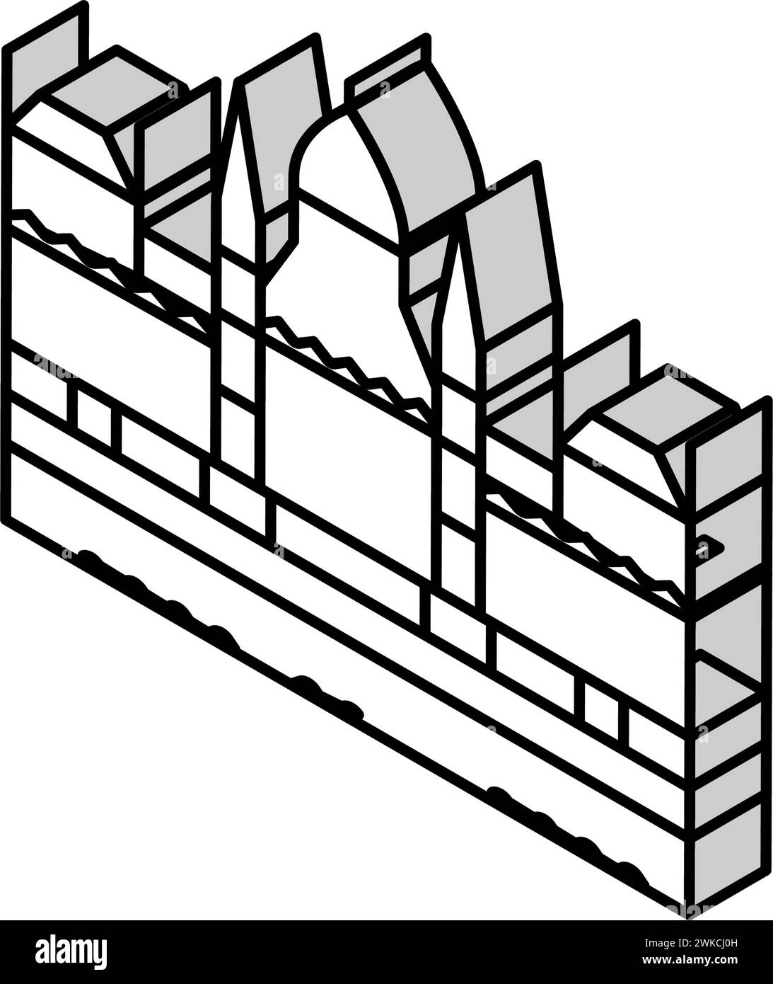 illustration vectorielle d'icône isométrique du bâtiment du parlement hongrois Illustration de Vecteur