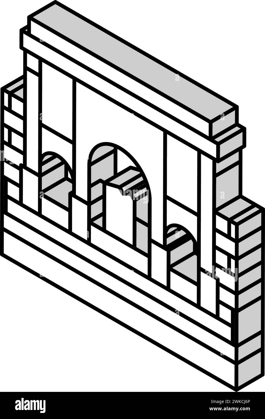 illustration vectorielle d'icône isométrique de bâtiment historique de carthage Illustration de Vecteur