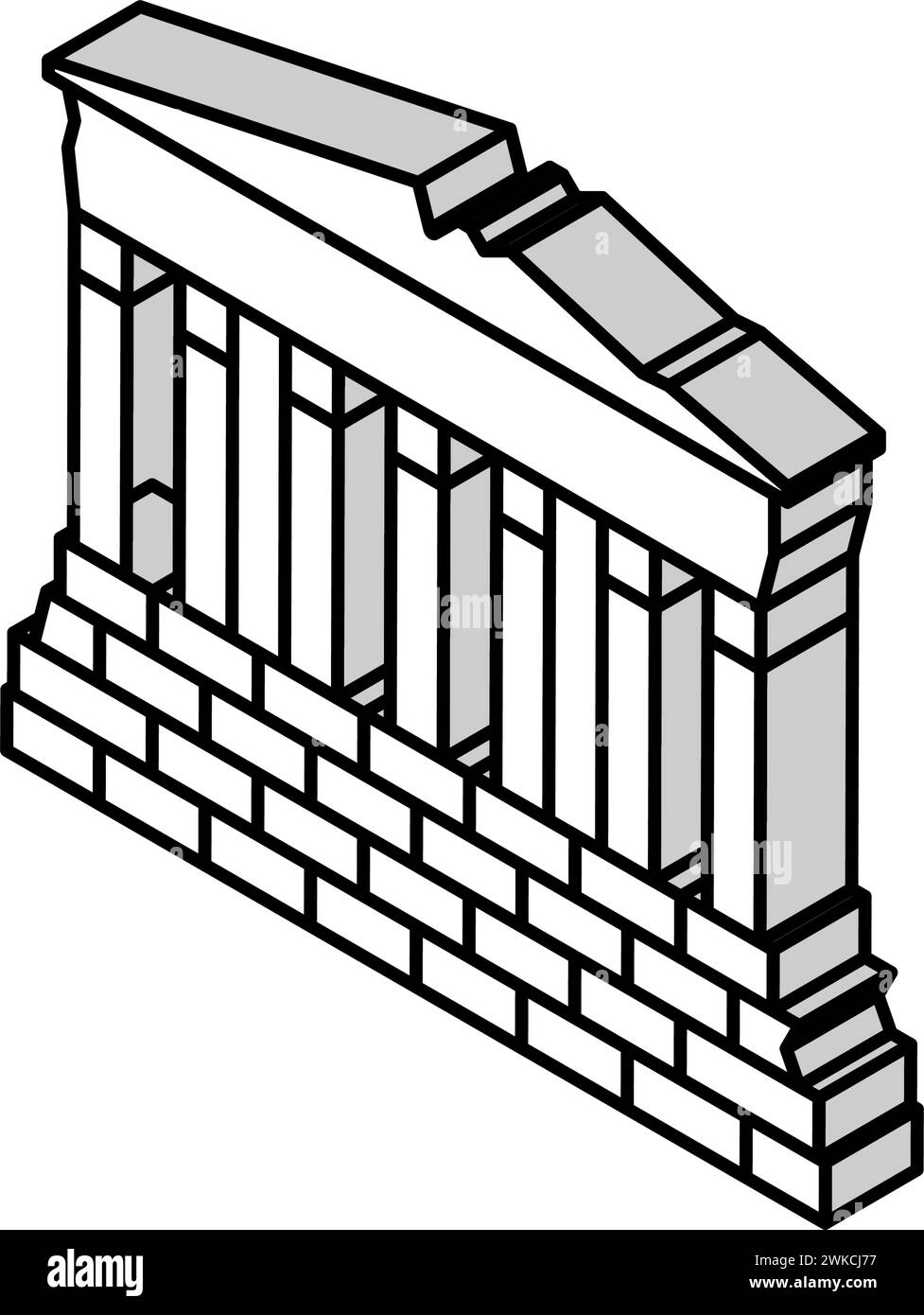 illustration vectorielle d'icône isométrique de bâtiment antique de parthenon europe Illustration de Vecteur