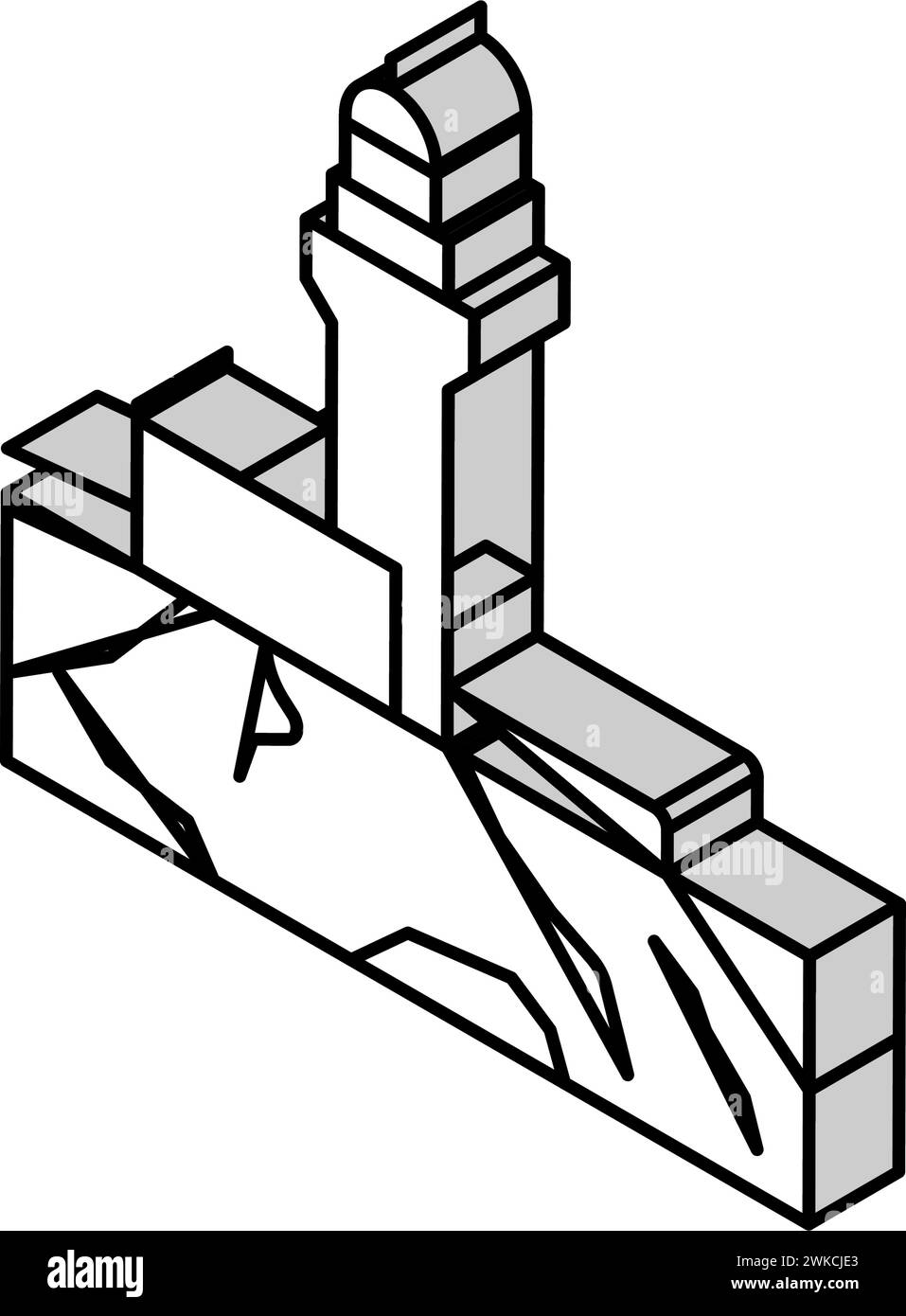 illustration vectorielle d'icône isométrique cape byron Illustration de Vecteur
