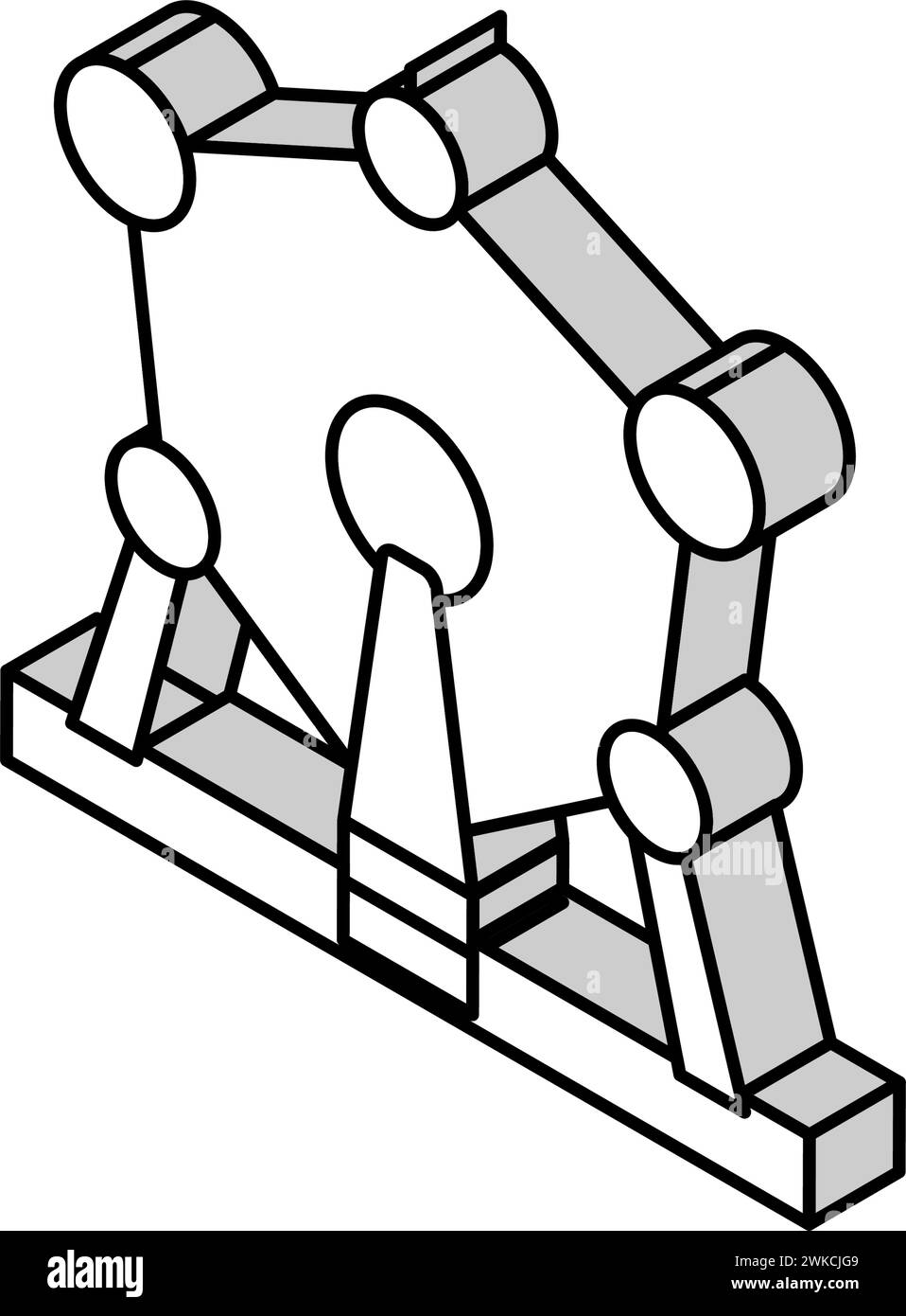 illustration vectorielle d'icône isométrique monument atomium Illustration de Vecteur