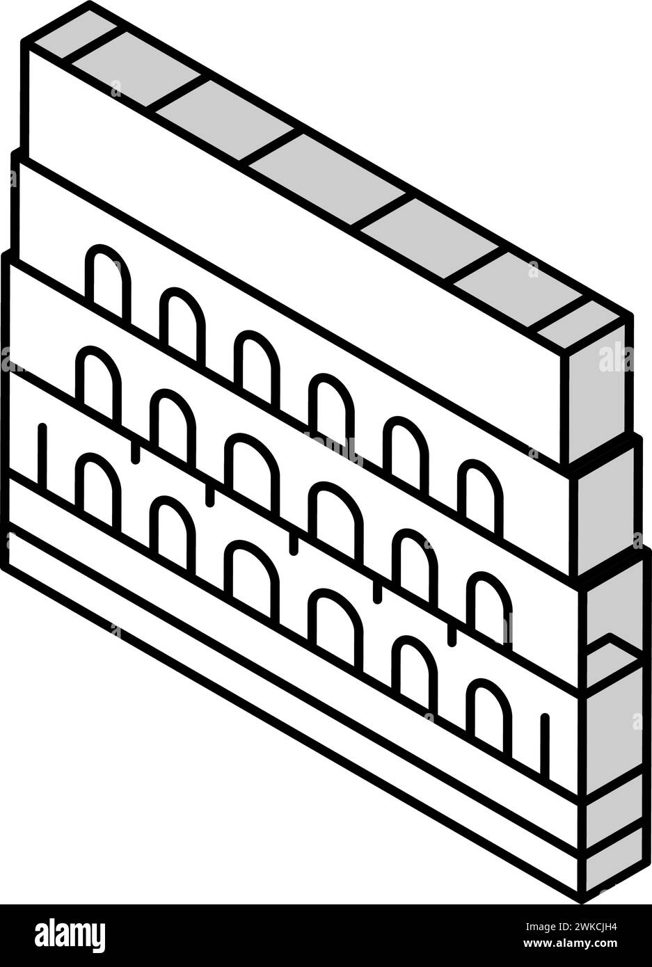 colosseum roma construction médiévale illustration vectorielle d'icône isométrique Illustration de Vecteur