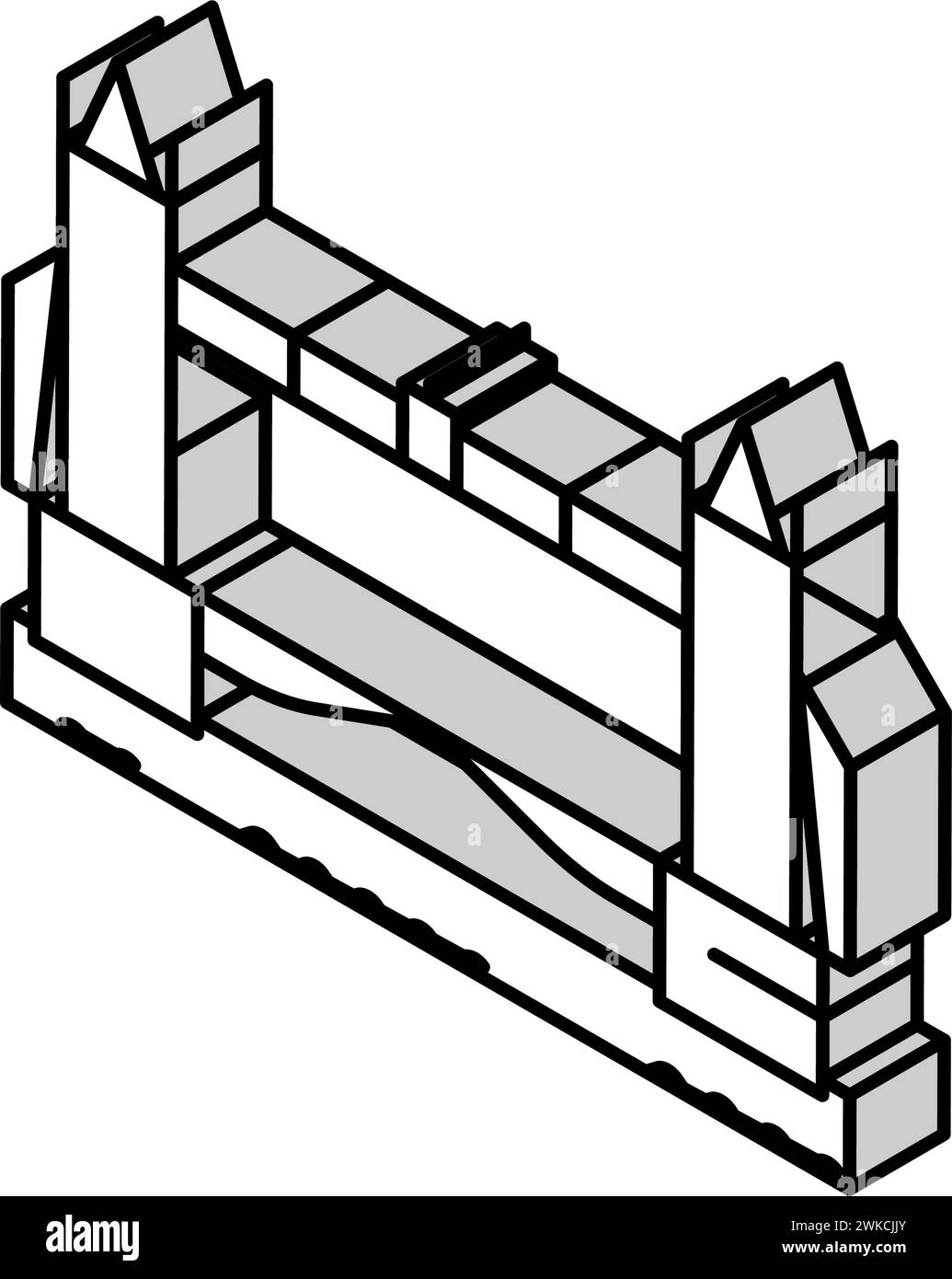 illustration vectorielle d'icône isométrique de pont de tour de londres Illustration de Vecteur