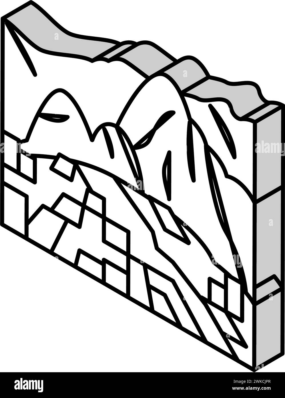 illustration vectorielle d'icône isométrique machu picchu Illustration de Vecteur