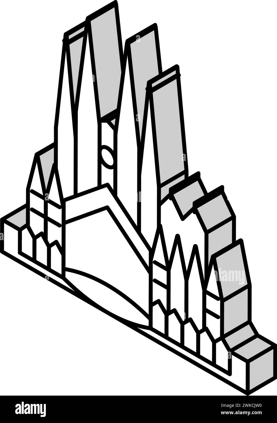 illustration vectorielle d'icône isométrique sagrada familia Illustration de Vecteur