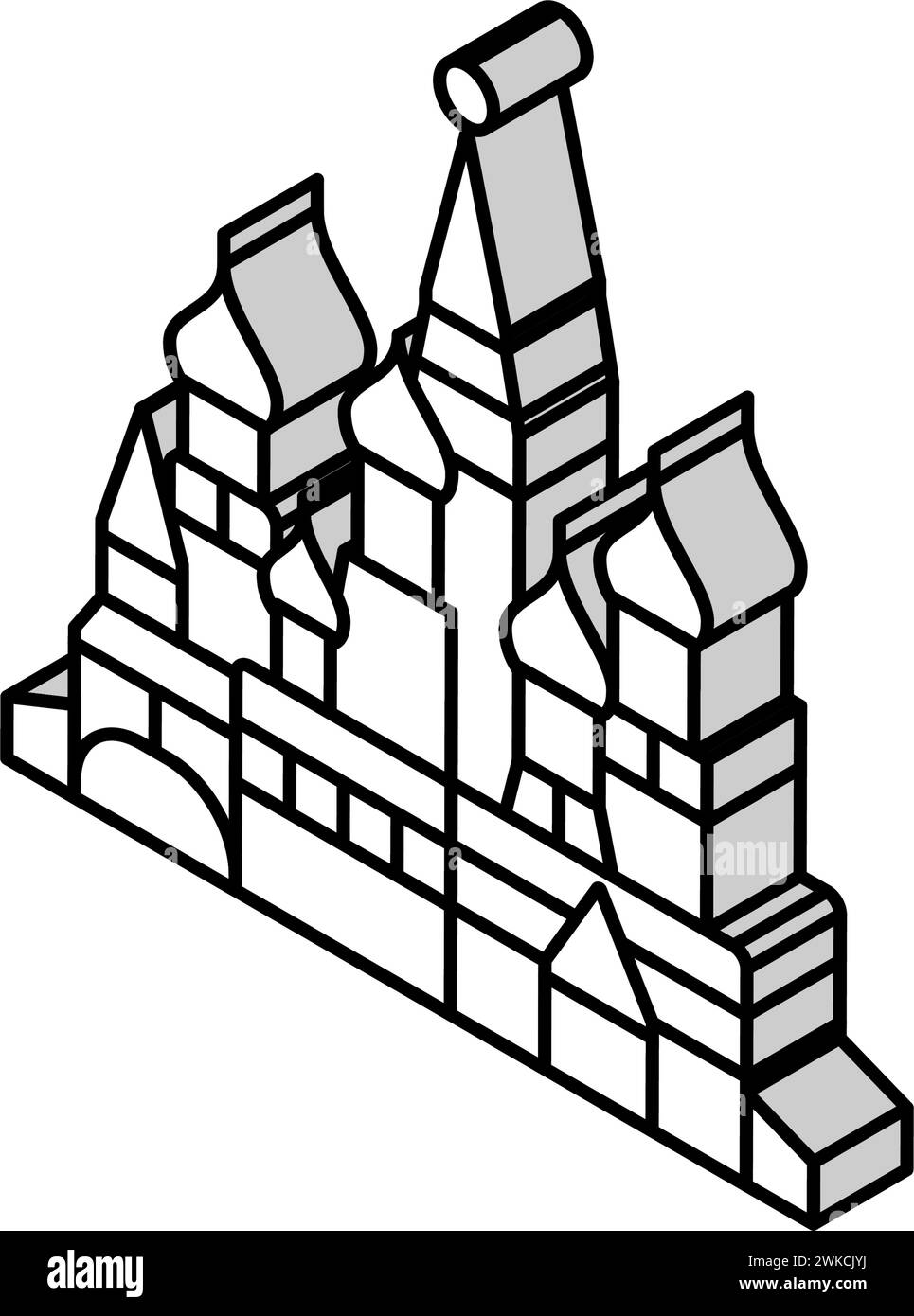 illustration vectorielle d'icône isométrique cathédrale saint basilic Illustration de Vecteur