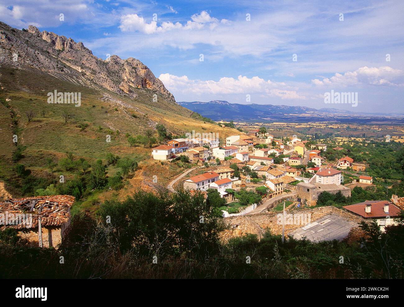 Vue d'ensemble. Poza de la Sal, province de Burgos, Castille Leon, Espagne. Banque D'Images