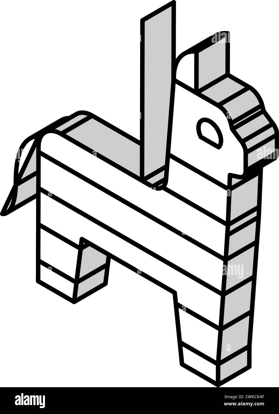 illustration vectorielle d'icône isométrique mexicaine pinata Illustration de Vecteur