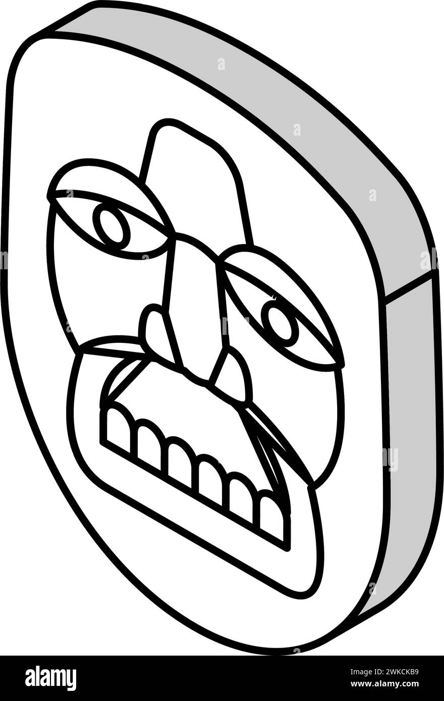 masque antique illustration vectorielle d'icône isométrique Illustration de Vecteur