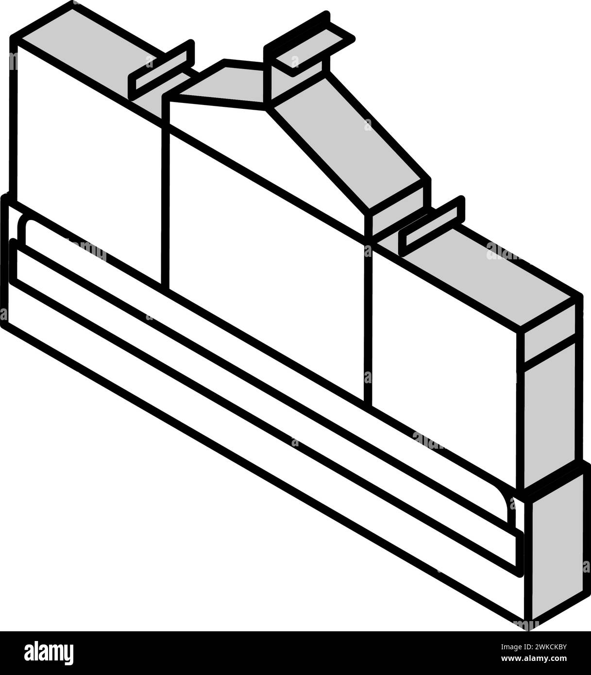 illustration vectorielle d'icône isométrique de maison blanche Illustration de Vecteur