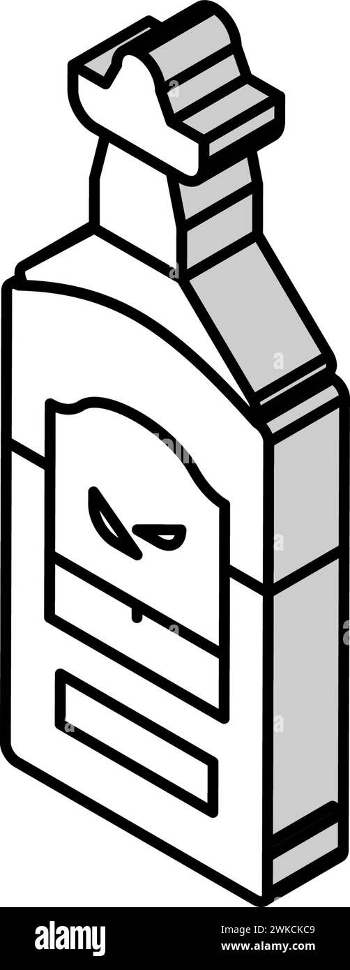 illustration vectorielle d'icône isométrique de boisson alcoolisée de tequila Illustration de Vecteur