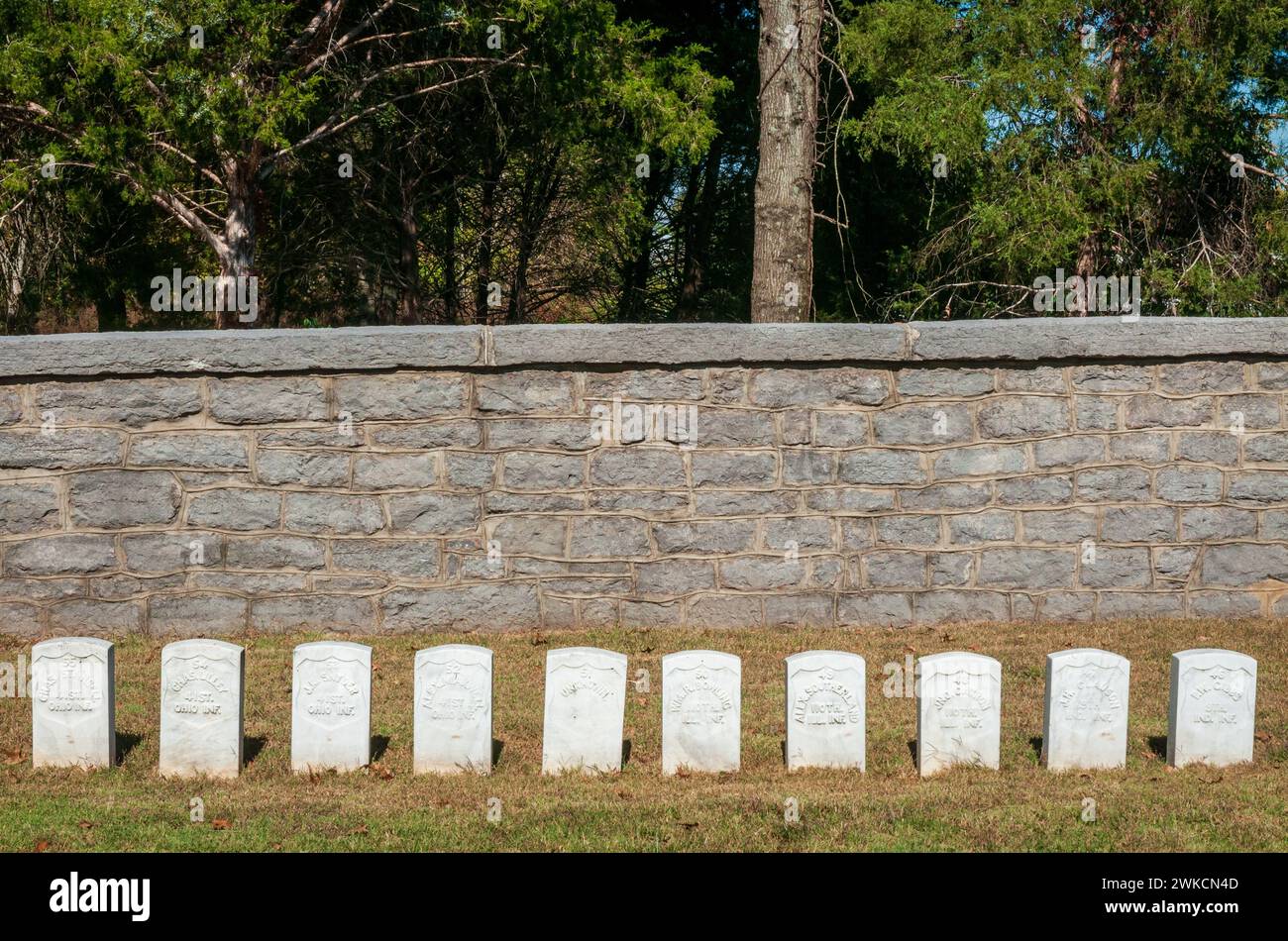 Le champ de bataille national de Stones River dans le comté de Rutherford, Tennessee, États-Unis Banque D'Images