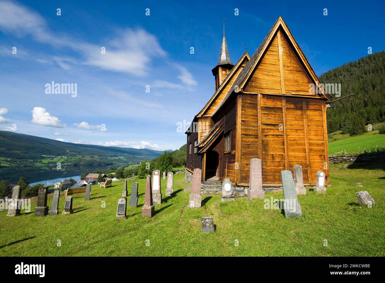 Église Lomen Stave, Norvège Banque D'Images