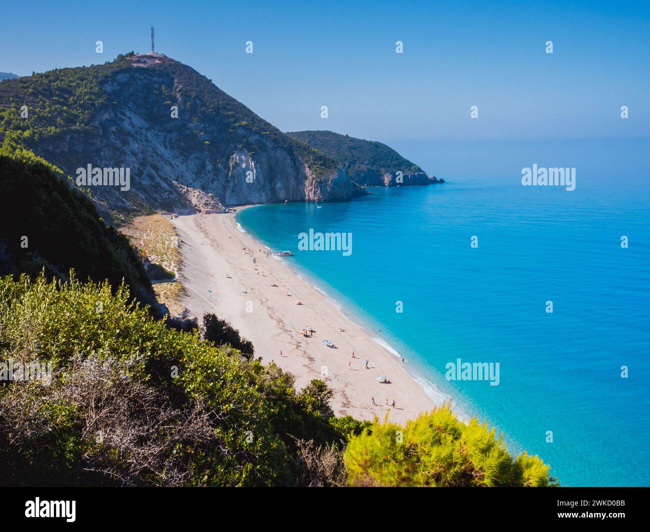 Milos beach près du village d''Agios Nikitas sur Lefkada, Grèce Banque D'Images