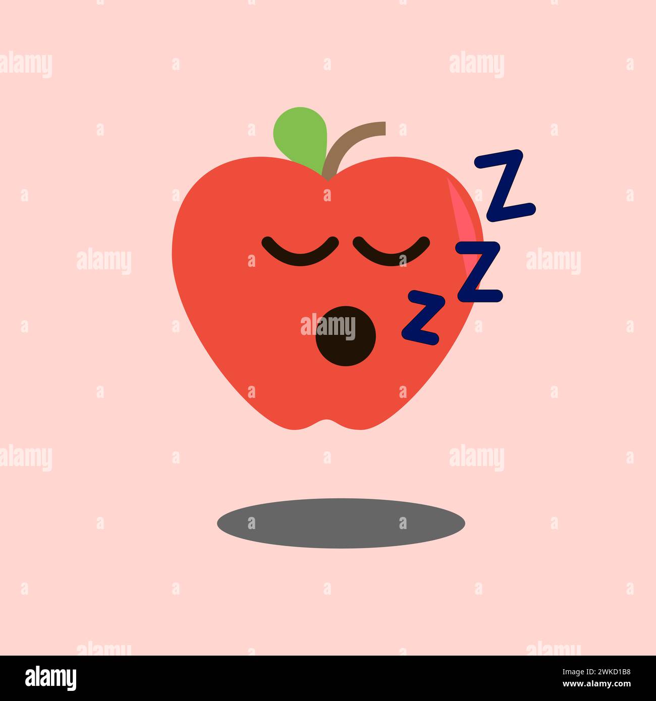 Illustration d'art signe logo vecteur symbole icône kawaii mascotte doodle emoji fruits de pomme rouge Illustration de Vecteur
