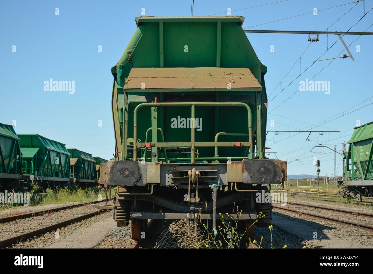 Transport de charbon à la gare de la Nava, Puertollano Banque D'Images