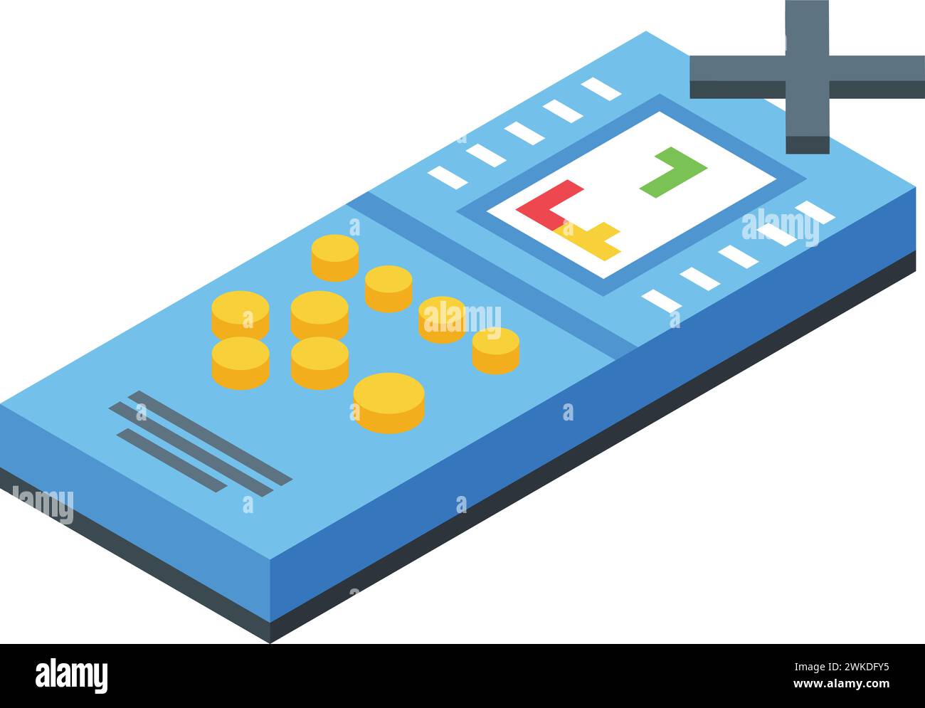 Aucun vecteur isométrique d'icône de console de jeu. Contrôle parental. Soins en ligne aux enfants Illustration de Vecteur