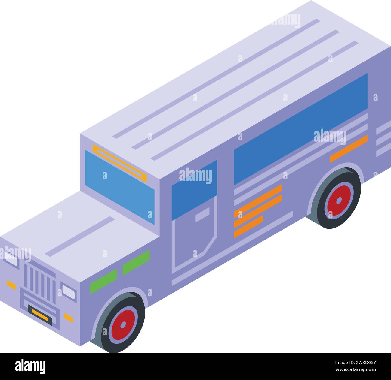 Vecteur isométrique d'icône de jeepney philippin. Tourisme automobile. Véhicule de bus Illustration de Vecteur