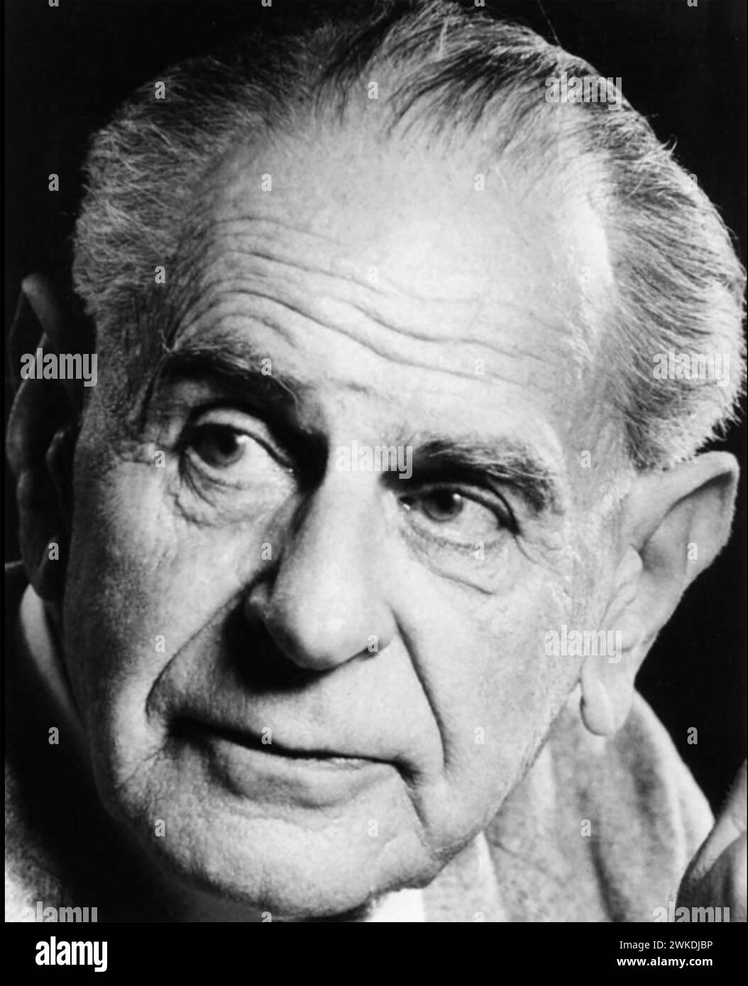 KARL POPPER (1902-1994) philosophe et commentateur social autrichien-britannique vers 1985 Banque D'Images