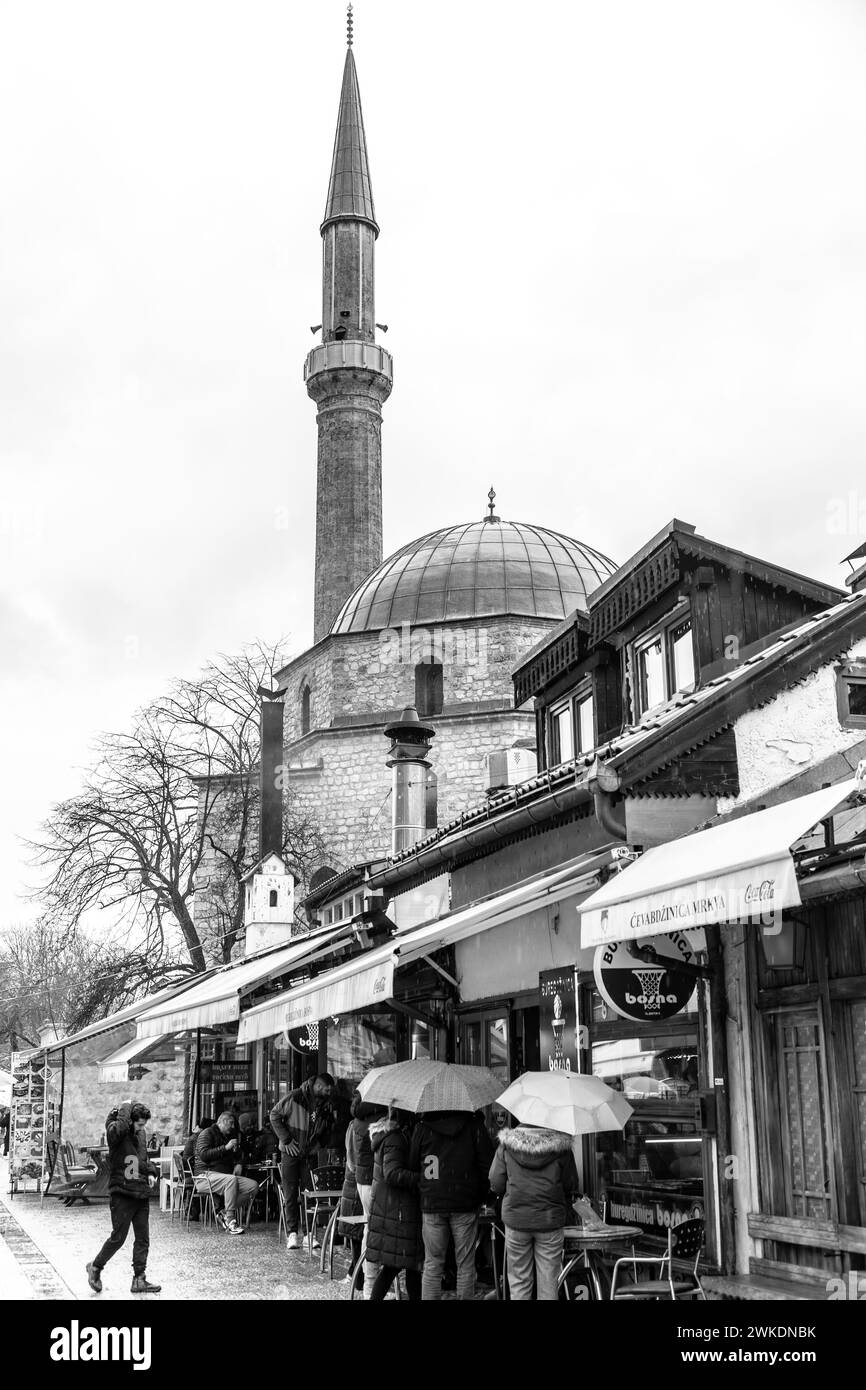 Centre ville de sarajevo Banque d'images noir et blanc - Alamy