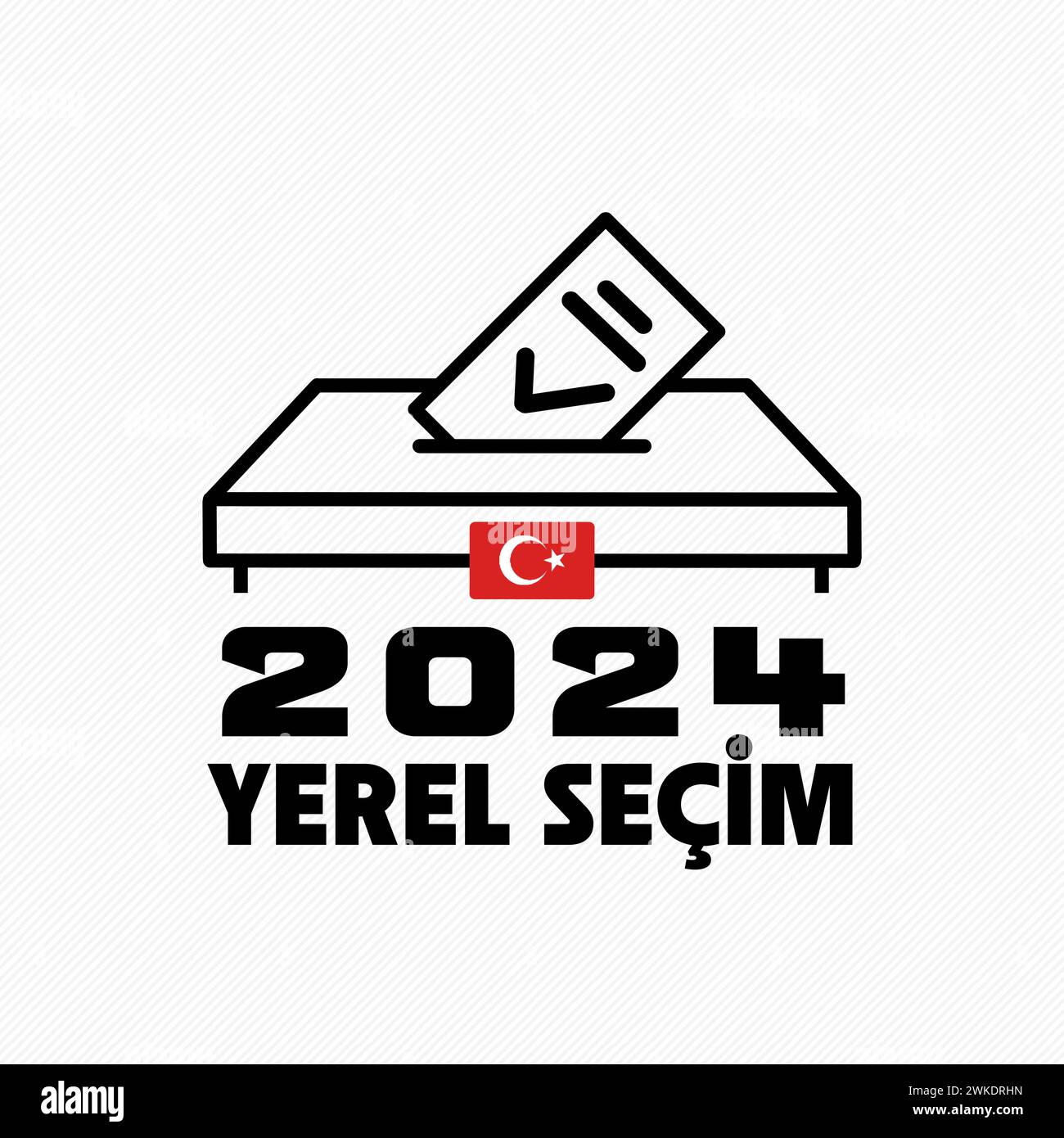 Campagne électorale locale turque : Türkiye Yerel seçimi kampanyası en langue turque. Élections municipales, Turkiye 2024 Illustration de Vecteur