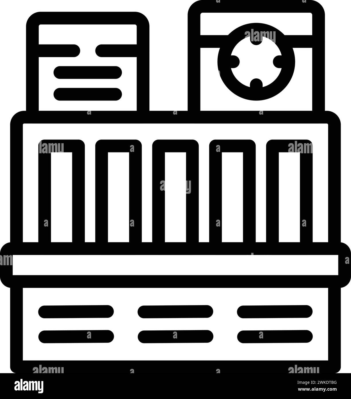 Vecteur de contour d'icône de bâtiments emblématiques d'Oslo. Locale attractions norvégiennes. Meilleures visites scandinaves Illustration de Vecteur