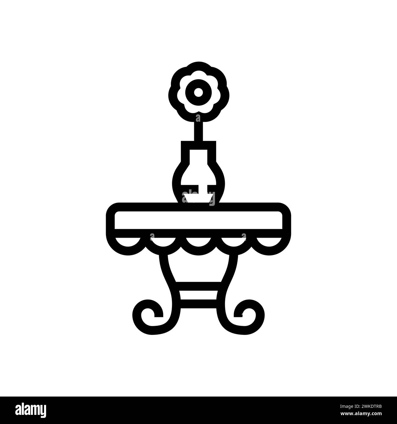 Symbole d'illustration d'art icône de meubles logo de conception de ménage dessin à la main de dessin de la table de pot Illustration de Vecteur