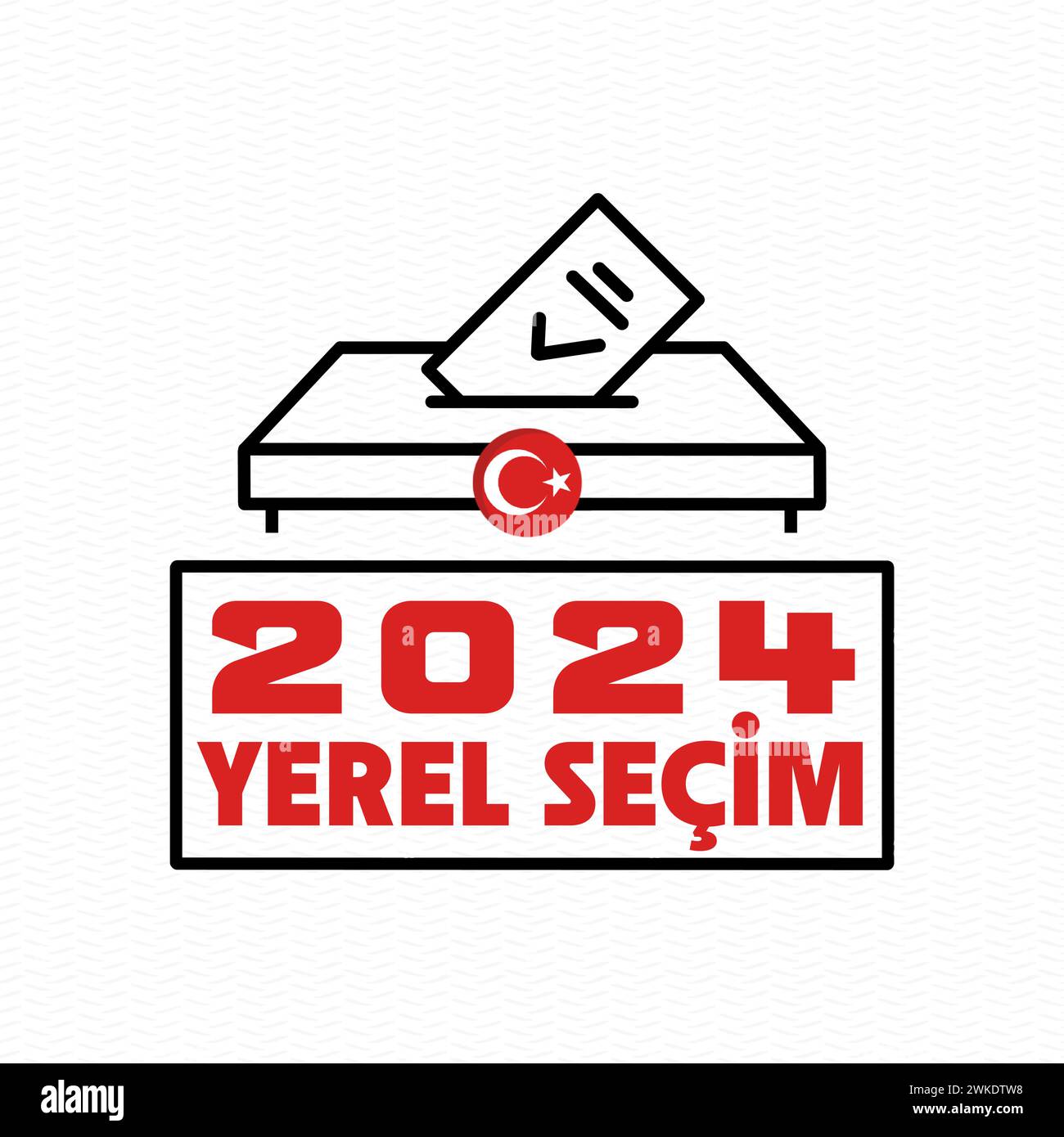 Campagne électorale locale turque : Türkiye Yerel seçimi kampanyası en langue turque. Élections municipales, Turkiye 2024 Illustration de Vecteur