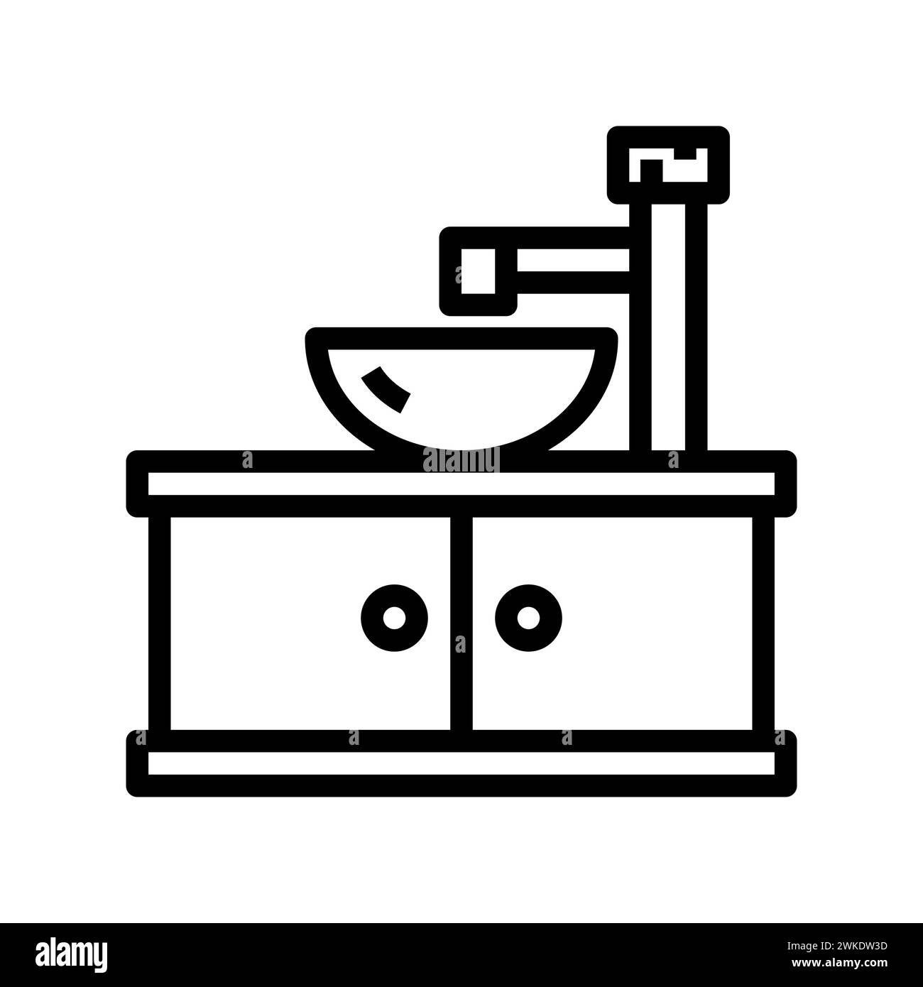 Symbole d'illustration d'art icône de meubles logo de conception de ménage dessin à la main de l'évier Illustration de Vecteur