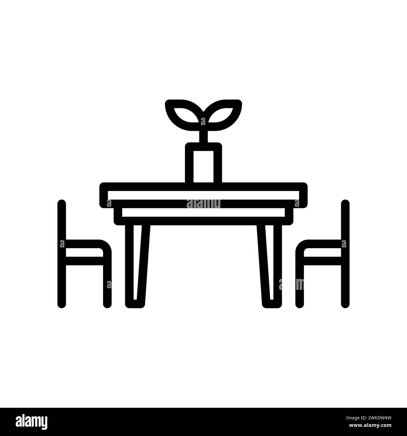 Symbole d'illustration d'art icône de meubles logo de conception de ménage dessin à la main de dessin de la table de pot Illustration de Vecteur