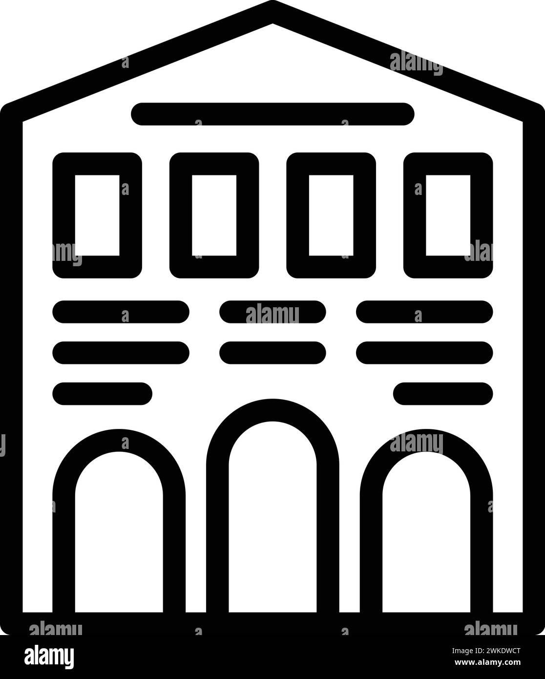 Vecteur de contour d'icône de maison de Berne. Emblème du canton. Horizon de construction Illustration de Vecteur