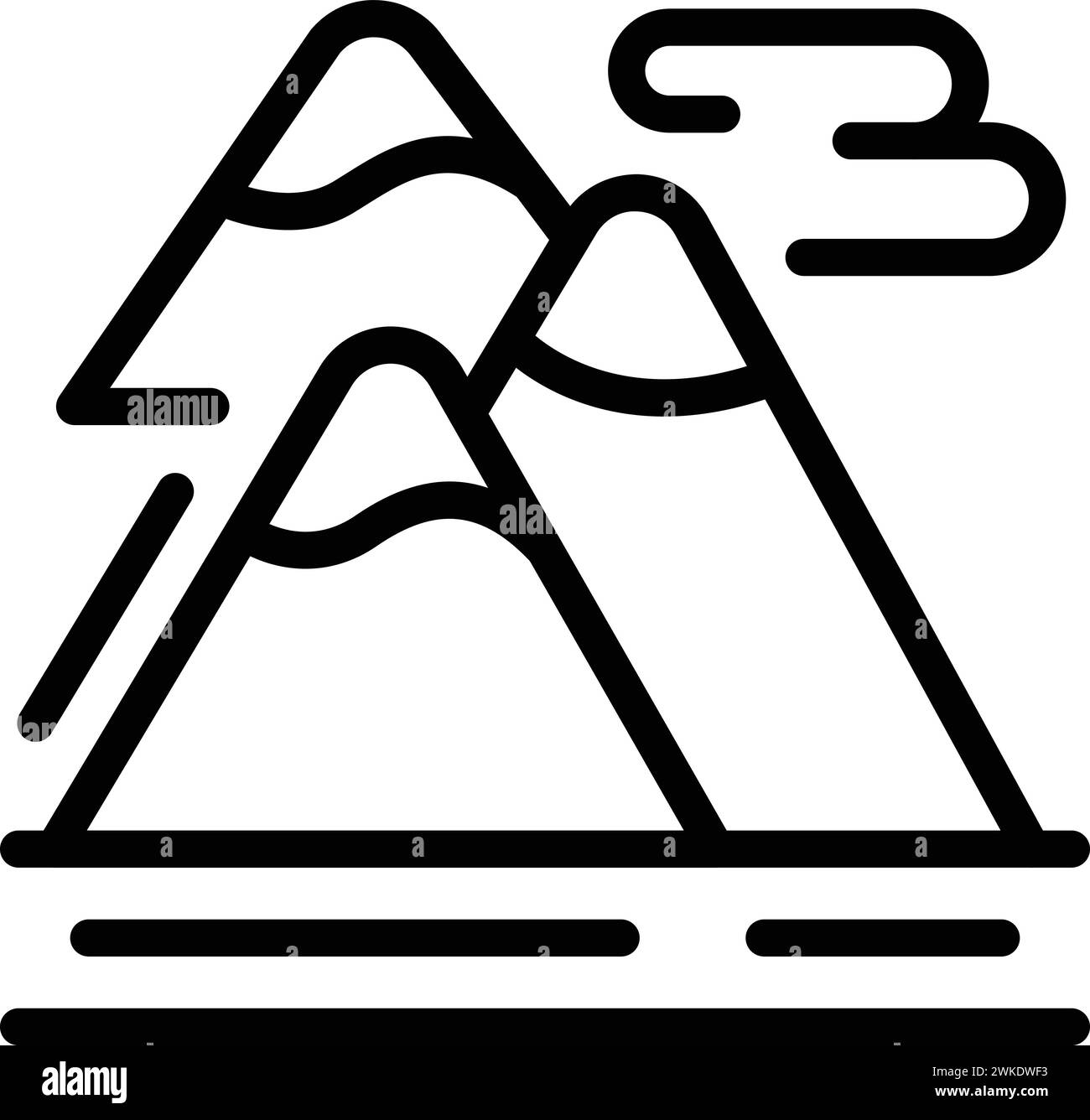 Vecteur de contour d'icône de voyage de montagnes. Pays suisse. Drapeau design paysage Illustration de Vecteur