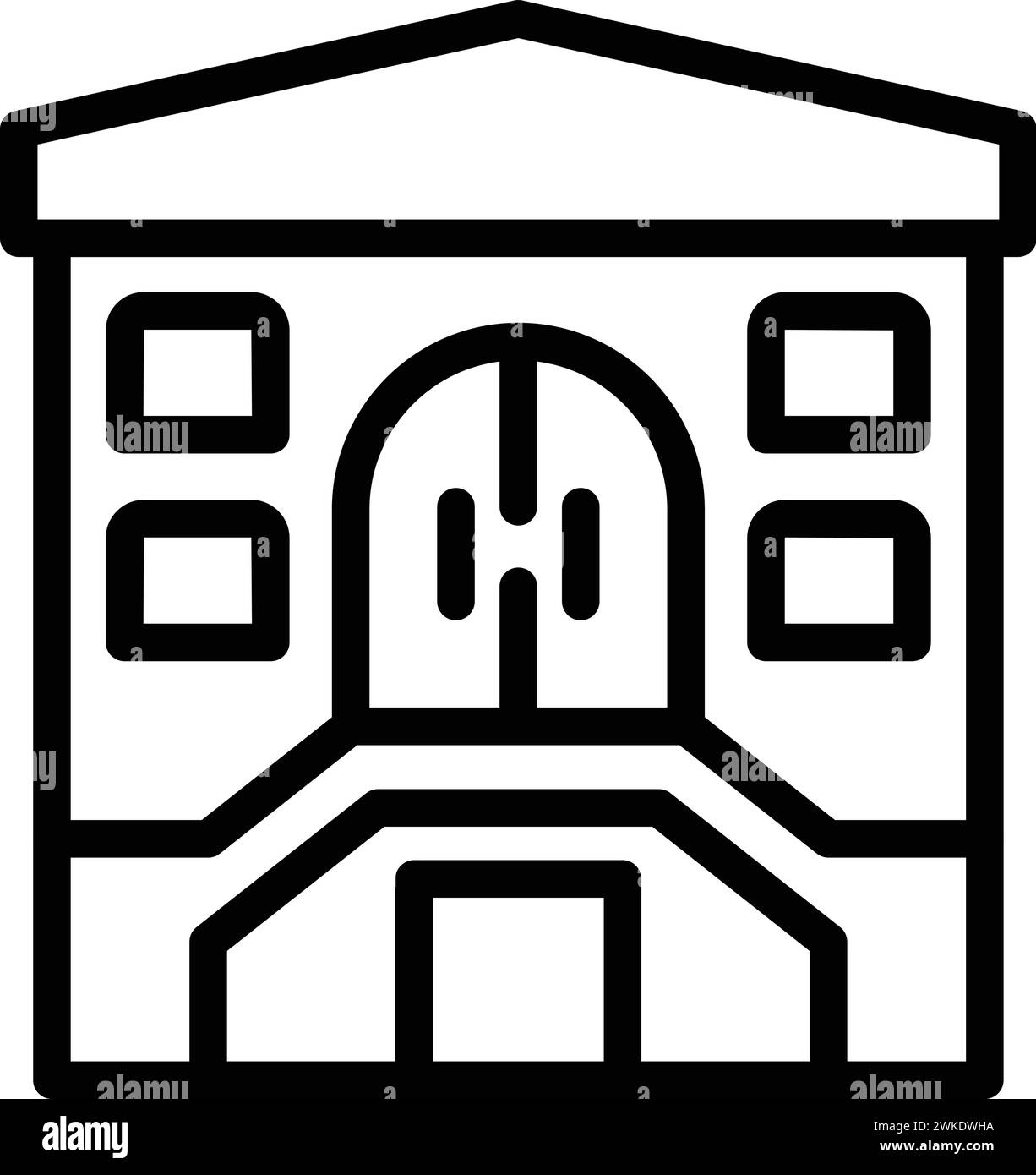 Vecteur de contour d'icône de maison de chapelle. Berne ville. Tourisme de panneaux de voyage Illustration de Vecteur