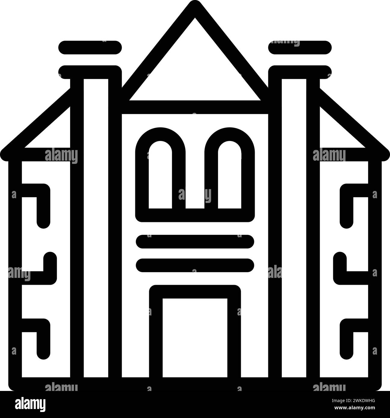 Vecteur de contour d'icône de point de repère de voyage de pont. Emblème suisse du pays. Maison de design Illustration de Vecteur