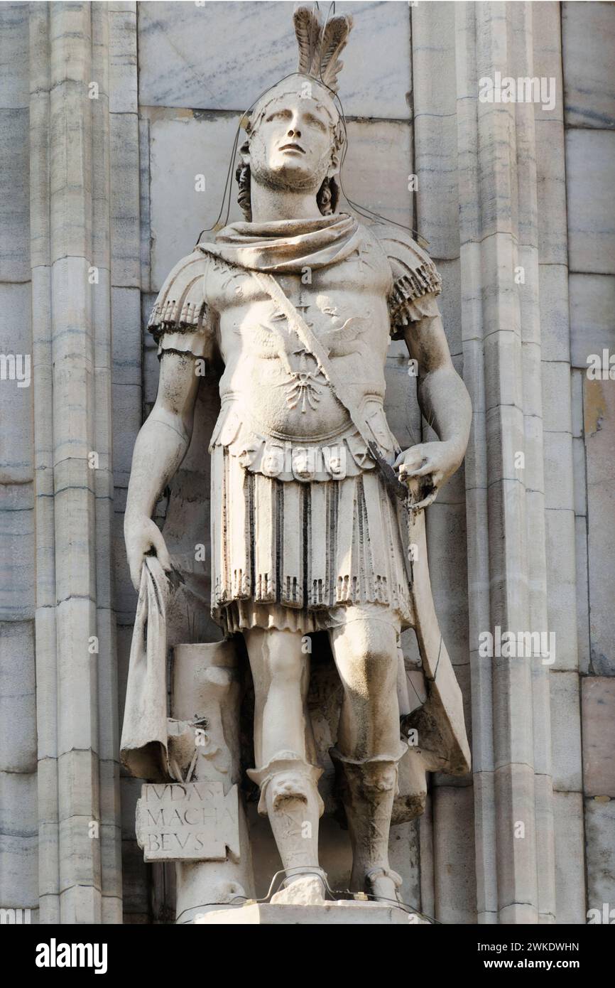 Judas Maccabeus - Cathédrale de Milan (Duomo) - Milan - Lombardie - Italie Banque D'Images