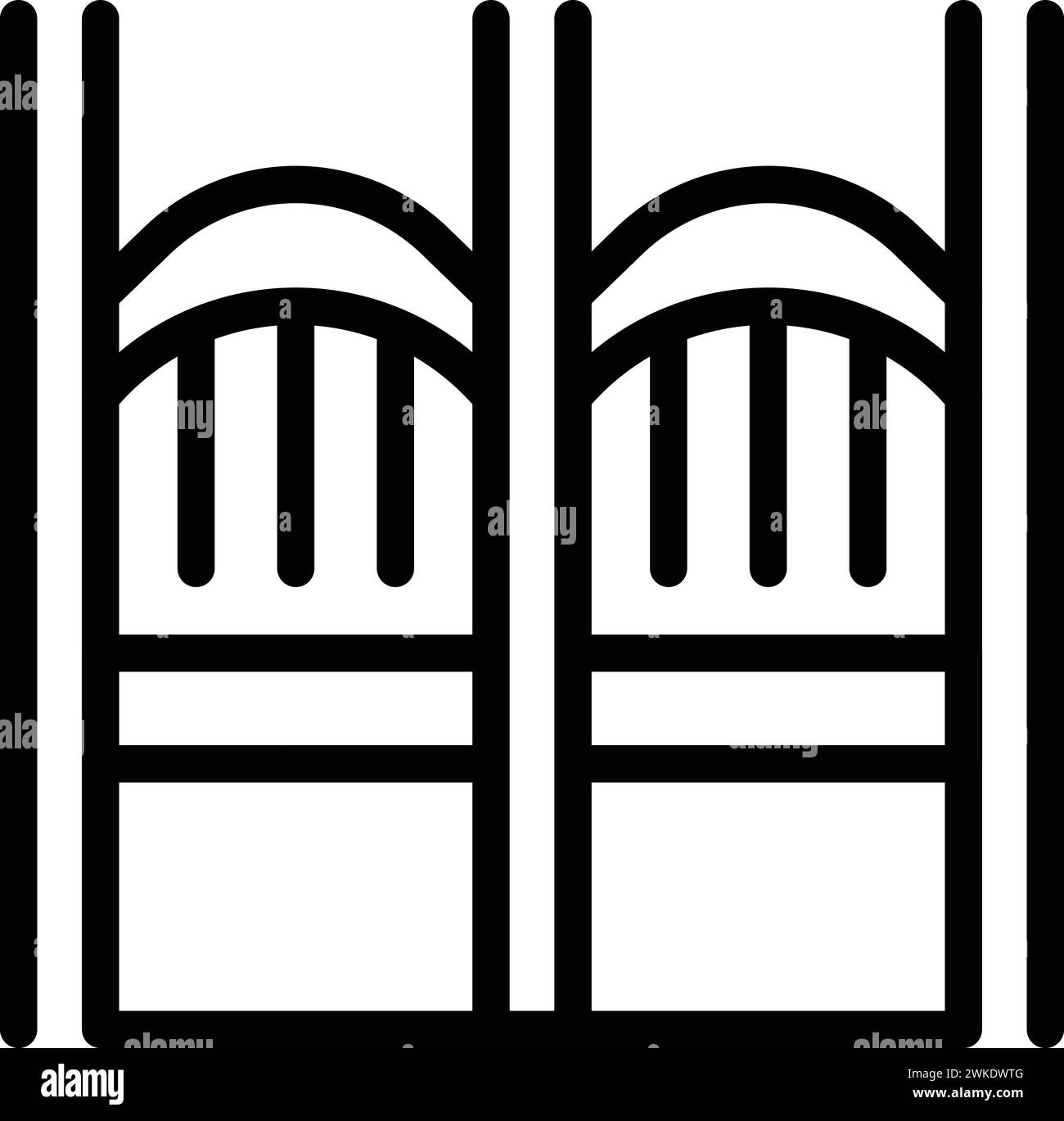 Vecteur de contour d'icône de pont de Berne. Panneau de voyage de maison. Horizon du bâtiment Illustration de Vecteur