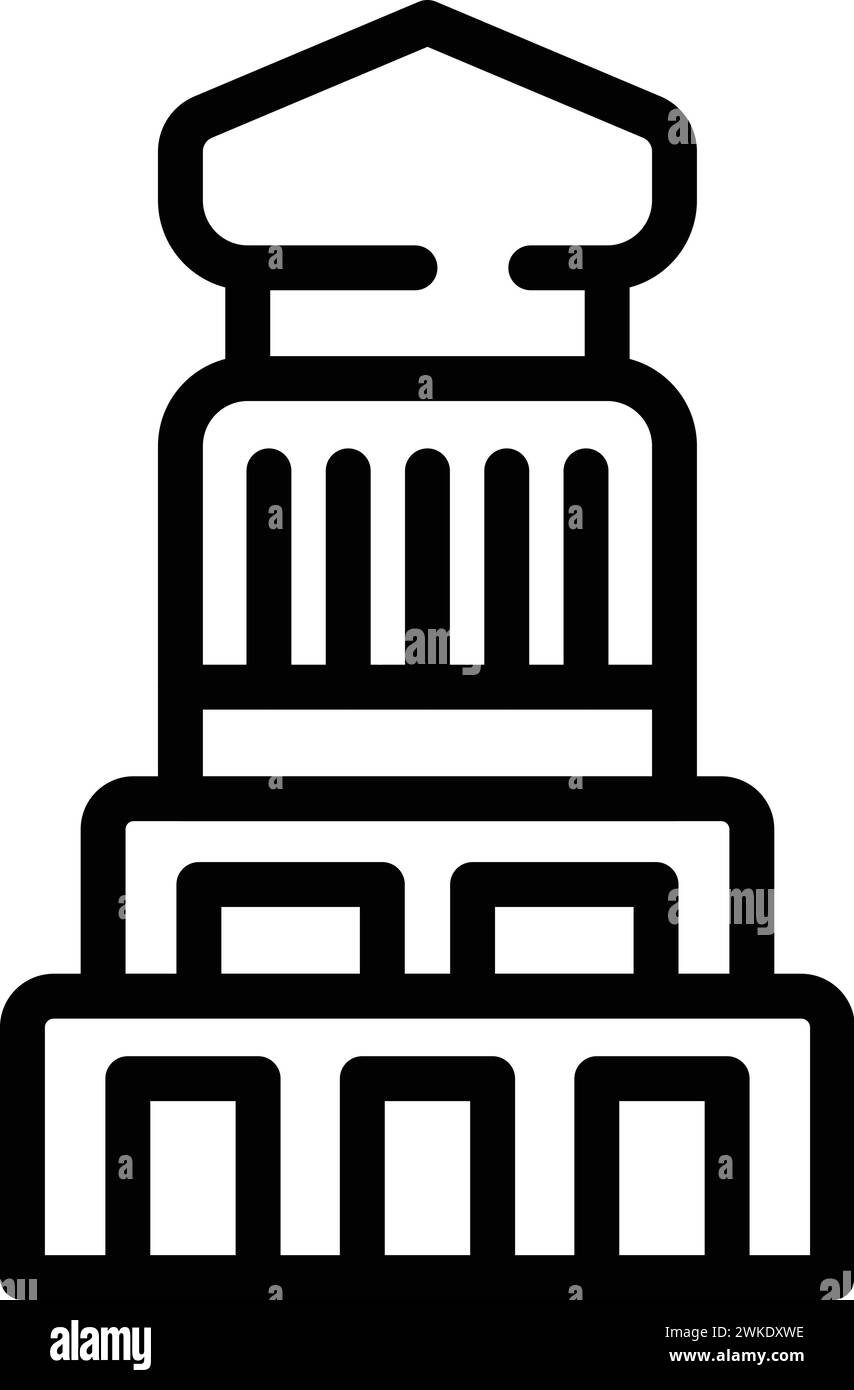 Vecteur de contour d'icône de ville de tour suisse. Conception de l'enseigne de voyage. Paysage touristique Illustration de Vecteur