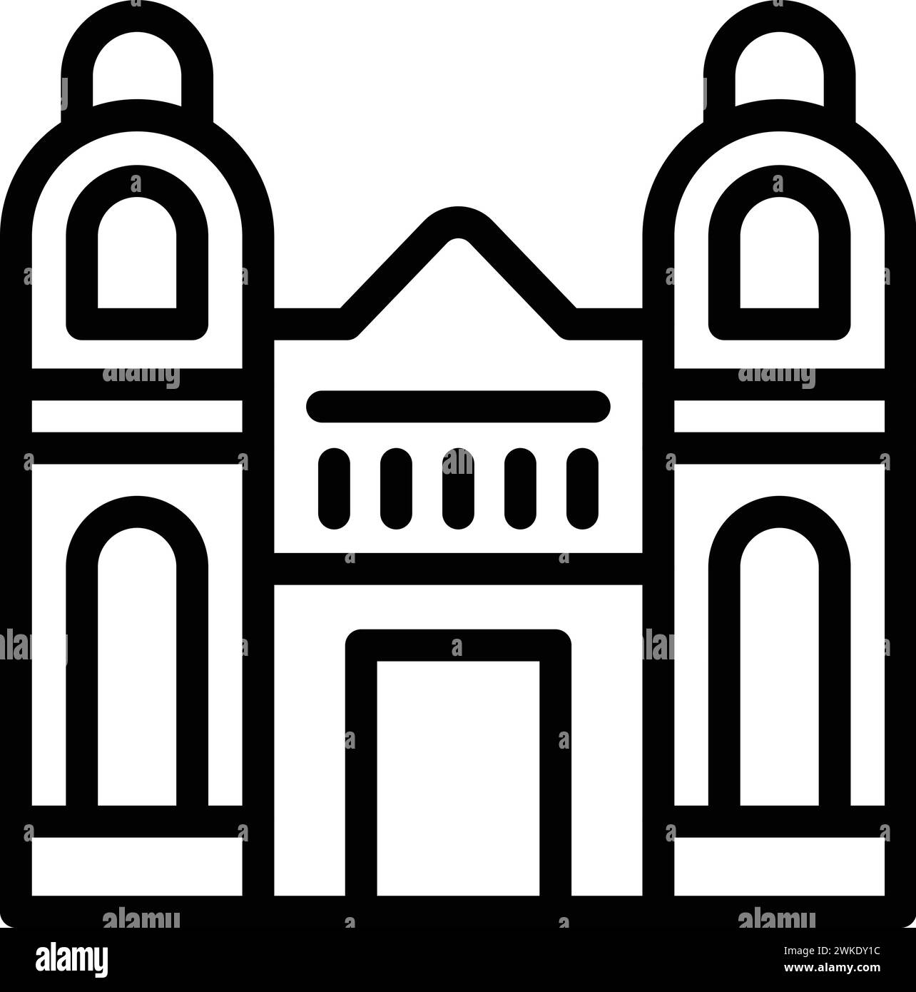 Vecteur de contour d'icône de bâtiment de culture. Capitale de la ville de Berne. Point de repère de la ville Illustration de Vecteur